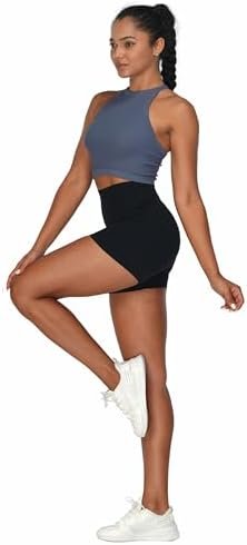Sunzel No Front Seam Biker Shorts for Women with Pockets, Yoga Workout Gym Bike Shorts with Tummy Control - Image 5
