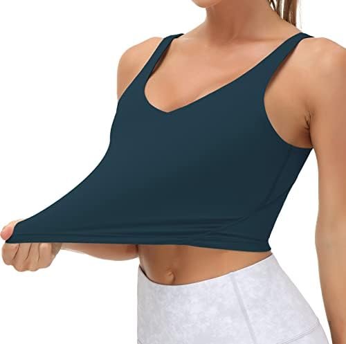 THE GYM PEOPLE Womens' Sports Bra Longline Wirefree Padded with Medium Support - Image 3
