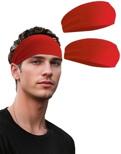 Headbands for Men & Women, Sweat Headband Non-Slip Sweatband Sports Running Cycling Yoga Basketball Workout Football Training