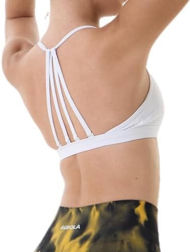 AUROLA Mercury Workout Sports Bras Women Athletic Removable Padded Backless Strapy Minimal Crop Top - Image 5