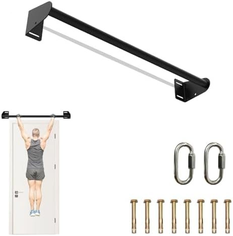 Heavy Duty Welded Pull Up Bar, Versatile Doorway Wall Mount, Joist Mounted, and Ceiling Mounted Chin Up Bars, Thick Metal Sturdy Construction for Full Body Workouts Support 500 lbs
