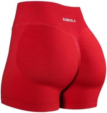 AUROLA Influence Workout Shorts for Women,2.5 3.5 4.5 5.5 6.5 No Roll Up Squat Proof Scrunch Seamless Compression Gym Short