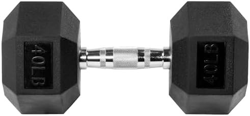 Signature Fitness Colored Rubber Encased Hex Dumbbell, Pairs or Sets, Multiple Packages - Image 3