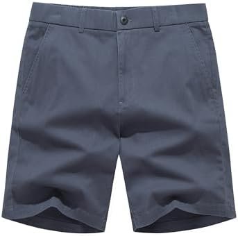 JMIERR Men's Classic-Fit 7" Chino Short Summer Stretch Waist Cotton Twill Casual Dress Shorts with Pockets - Image 7
