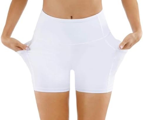 THE GYM PEOPLE Women's High Waist Workout Shorts Breathable Dolphin Split Elastic Lounge Yoga Shorts - Image 2
