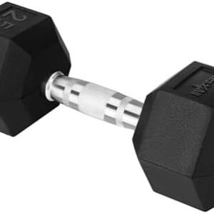 Yes4All Chrome Grip Encased Hex Dumbbells – Hand Weights With Anti-Slip 5-50 LBS Single