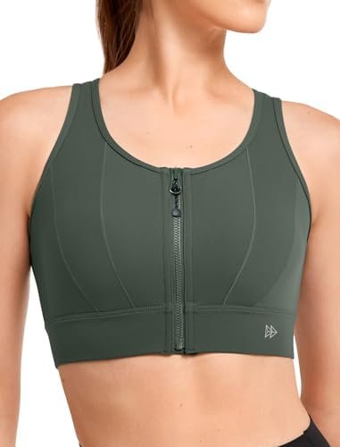 Yvette Front Closure Sports Bras for Women High Support Large Bust Supportive Sports Bra High Impact for Running