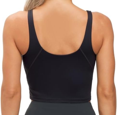 THE GYM PEOPLE Womens' Sports Bra Longline Wirefree Padded with Medium Support - Image 2