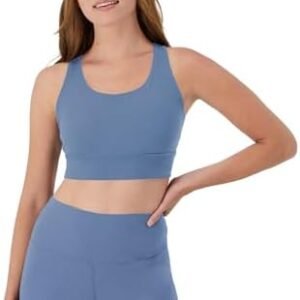 Hanes Sports Bra, Racerback Women, Stretch Pullover Crop Top with Cutout