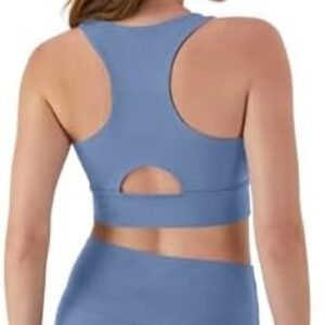 Hanes Sports Bra, Racerback Women, Stretch Pullover Crop Top with Cutout