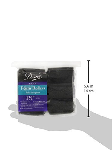 Diane Foam Rollers, Black, 1.5", 6/bag - Image 3