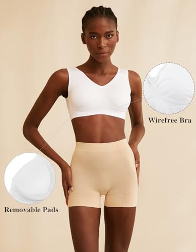 Seamless Sports Bras for Women 3 Pack,Wireless Bras Low Impact Sports Bra Sleep Comfortable Yoga Bras with Removable Pads - Image 2