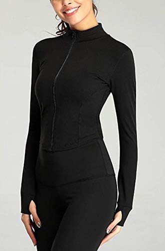 Lviefent Womens Lightweight Full Zip Running Track Jacket Workout Slim Fit Yoga Sportwear with Thumb Holes - Image 2