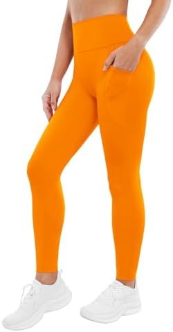 BRXL Womens High Waisted Yoga Seamless Athletic Leggings Tummy Control Compression Butter Workout Legging Pants Side Pockets