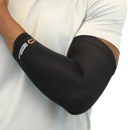 Copper Compression Arm Sleeve - Copper Infused Full Arm Brace for Forearm, Bicep, Triceps - Tennis Elbow, Basketball, Golf, Arthritis, Tendonitis, Bursitis, Post Surgery Rehab - Black - S - Image 8