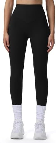 Aoxjox High Waisted Workout Breeze Leggings for Women Tummy Control Buttery Soft Yoga Pants 24″/26″/28″