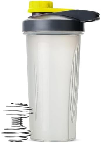 Mr. Pen- Shaker Bottles for Protein Mixes with Twist Cap, 28 oz, Gray/Yellow, Protein Shaker Bottle with Wire Whisk Ball, Mixer Bottle, Protein Shake Bottles, Protein Bottle, Protein Shake Bottle