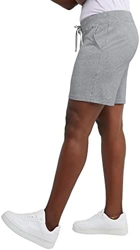 Hanes Women's Jersey Pocket Shorts, Drawstring Cotton Jersey Shorts, 7" Inseam - Image 2