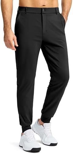 G Gradual Men’s Stretch Golf Joggers with 3 Pockets Slim Fit Sweatpants Work Dress Casual Pants for Men with Belt Loops