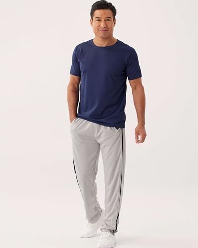 Real Essentials 3 Pack: Men's Mesh Athletic Gym Workout Lounge Open Bottom Sweatpants with Pockets (Available in Big & Tall) - Image 6