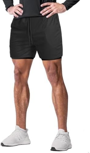 Aolesy Men's Gym Shorts with Liner - 5” Lightweight Running Shorts Mesh Workout Athletic Shorts with 5 Pockets - Image 6