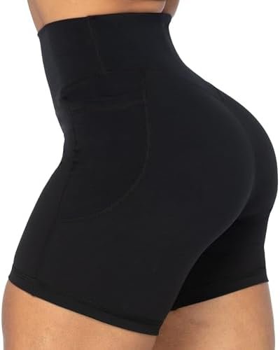Sunzel No Front Seam Biker Shorts for Women with Pockets, Yoga Workout Gym Bike Shorts with Tummy Control - Image 3