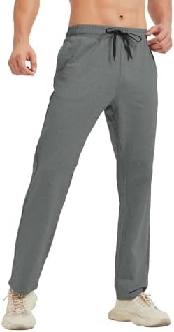 Idtswch 30/32/34/36/38/40 Long Inseam Mens Tall Sweatpants Open Bottom Joggers Athletic Yoga Pants with Pockets