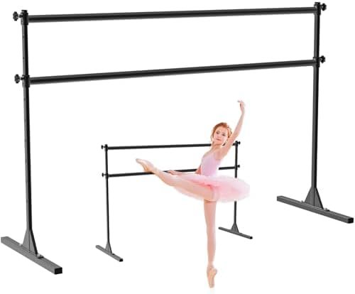 SELEWARE Height Adjustable Ballet Barre Freestanding Ballet Bar Heavy Duty Dance Bar Support Barre Movements Body Stretch Pull-ups, Sturdy Construction Never Fall Apart, Anti-Slip