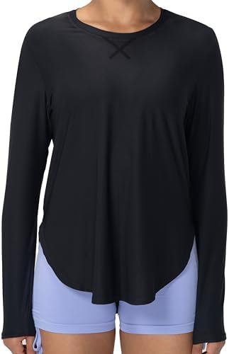 Sunzel Women’s Sun Shirts UPF 50+ Long Sleeve Tops with Quick Dry and UV Protection for Hiking, Gym and Rash Guard Wear