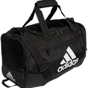 adidas Unisex Defender 4.0 Gym Duffel Bag for Men and Women, Black/White, Small (38L)