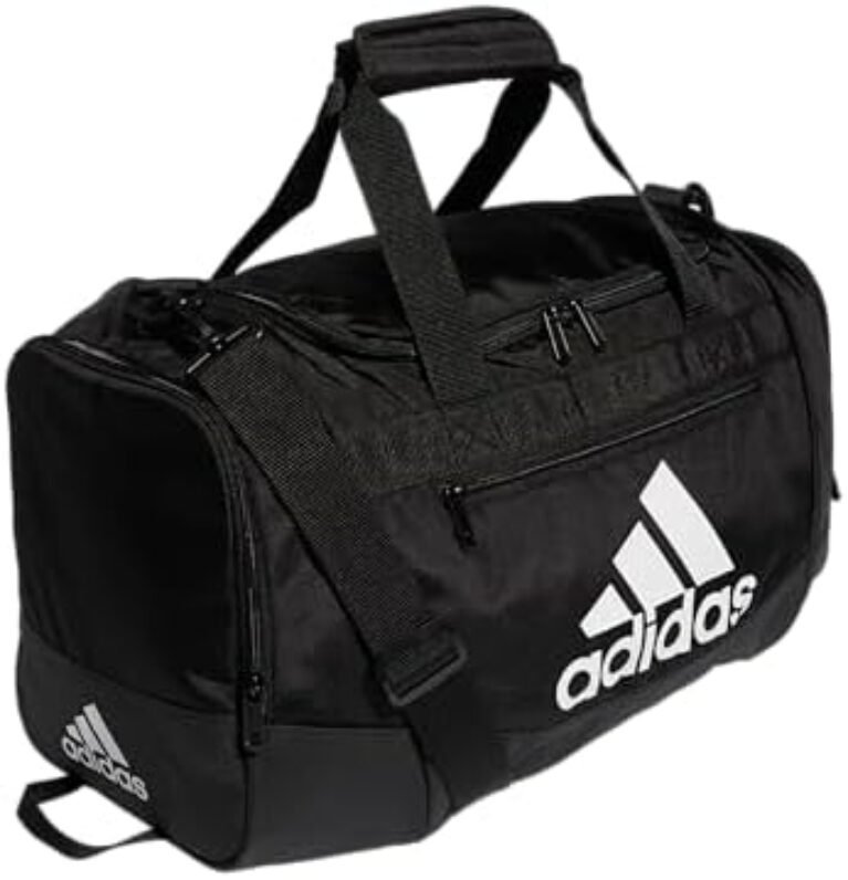 adidas Unisex Defender 4.0 Gym Duffel Bag for Men and Women, Black/White, Small (38L)