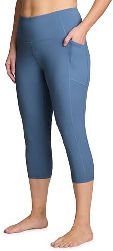 RBX Activewear Plus Size Legging for Women in Capri Length High Waist Squat Proof Running Yoga Pants with Pockets