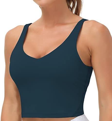 THE GYM PEOPLE Womens’ Sports Bra Longline Wirefree Padded with Medium Support