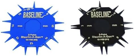Baseline 2-Point Discrim-A-Gon 2 Disc Set for Sensory Evaluation, Physical Therapy, Rehabilitation, Recovery Professional Evaluation with Plastic Tips
