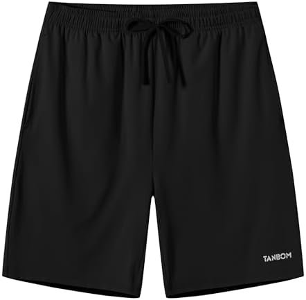 ZONBAILON Mens Drawstring Gym Shorts Deep Pockets 7 Inch Athletic Basketball Shorts Pack - Image 9