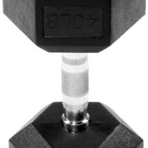Signature Fitness Colored Rubber Encased Hex Dumbbell, Pairs or Sets, Multiple Packages