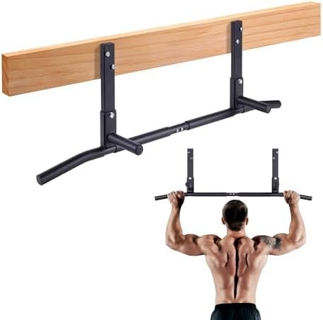 Joist Mount Pull Up Bar, Ceiling Mounted Chin Up Bar for Home Gym, Crossfit, Beam, Rafter – Heavy Duty, Multi Grip, 42″ Wide, Maximum Head Clearance – TU038