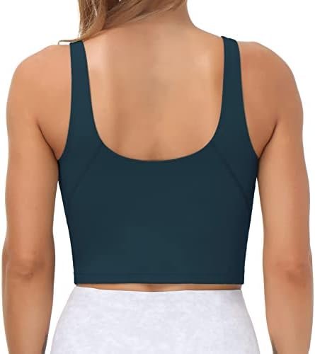 THE GYM PEOPLE Womens' Sports Bra Longline Wirefree Padded with Medium Support - Image 4