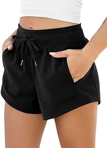 ODODOS Women’s Sweat Shorts with Pockets Cotton French Terry Drawstring Summer Workout Casual Lounge Shorts