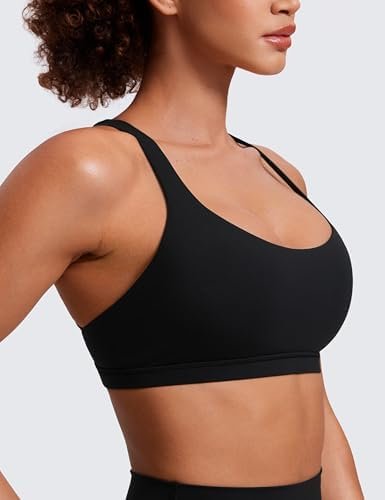 CRZ YOGA Strappy Sports Bras for Women - Criss Cross Back Wireless Padded Yoga Workout Cami Top - Image 4