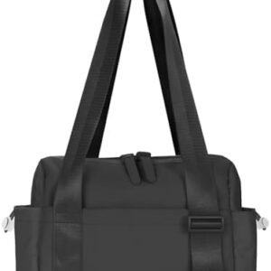 Mini Gym Bag for Women, Small Gym Bag Gym Tote Bag Waterproof Travel Duffel Bag with Wet Compartment, Cute Sports Bag Suitable for Traveling on Weekends (Black)