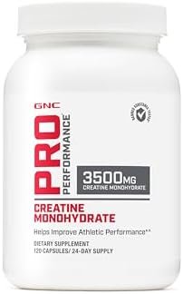 GNC Pro Performance Creatine Monohydrate 3500mg – 120 Capsules, Helps Improve Athletic Performance