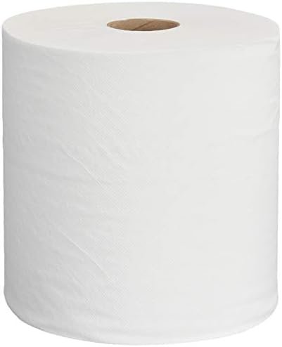 AmazonCommercial 1-Ply White Hardwound Paper Towels (416970)|Bulk for Business |High Capacity Roll |Compatible with Universal Dispensers|FSC Certified |800 feet per Roll (6 Rolls)