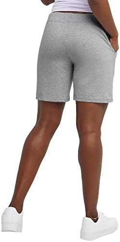 Hanes Women's Jersey Pocket Shorts, Drawstring Cotton Jersey Shorts, 7" Inseam - Image 3