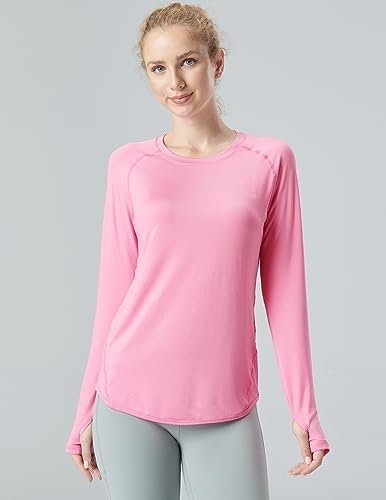 4-Pack: Womens Long Sleeve Athletic Tops with Thumb Holes – Dry Fit Active Crewneck Workout Tees - Image 3