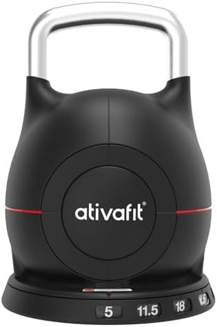 Ativafit 7 in 1 Adjustable Kettlebell 5-44lbs Adjustable Kettlebell with Solid Aluminum Handle Quick Adjustment Weights With Safety Locking Systerm Space Saving Strength Training For Women and Men Full Body Home Gym Workout