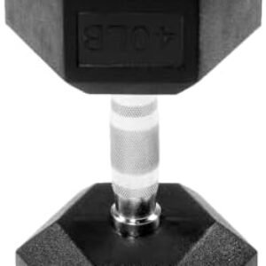 Signature Fitness Colored Rubber Encased Hex Dumbbell, Pairs or Sets, Multiple Packages