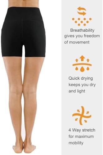 THE GYM PEOPLE Women's High Waist Workout Shorts Breathable Dolphin Split Elastic Lounge Yoga Shorts - Image 5