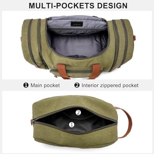 Sport Gym Duffel Bag for Men 40L Travel Duffel Bags with Shoulder Strap Large Capacity Durable Weekender Bag with Shoes Compartment, Green - Image 6