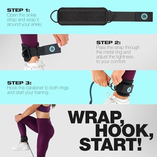 ActiveGear Ankle Resistance Bands with Cuffs - Ideal for Glutes, Legs & Core Workouts, Kickback Ankle Strap Set for Home Workout Equipment & Gym Fitness for Women and Men - Image 4